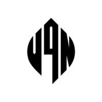 vqn circle letter logo design con forma circolare ed ellittica. vqn lettere ellittiche con stile tipografico. le tre iniziali formano un logo circolare. vqn cerchio emblema astratto monogramma lettera marchio vettore. vettore