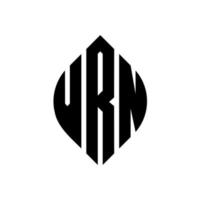 vrn circle letter logo design con forma circolare ed ellittica. vrn lettere ellittiche con stile tipografico. le tre iniziali formano un logo circolare. vrn cerchio emblema astratto monogramma lettera marchio vettore. vettore