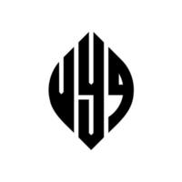 design del logo della lettera del cerchio vyq con forma circolare ed ellittica. vyq lettere ellittiche con stile tipografico. le tre iniziali formano un logo circolare. vyq cerchio emblema astratto monogramma lettera marchio vettore. vettore