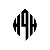 xqh design del logo della lettera del cerchio con forma circolare ed ellittica. xqh lettere ellittiche con stile tipografico. le tre iniziali formano un logo circolare. xqh cerchio emblema astratto monogramma lettera marchio vettore. vettore