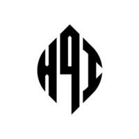 xqi circle letter logo design con forma circolare ed ellittica. xqi lettere ellittiche con stile tipografico. le tre iniziali formano un logo circolare. xqi cerchio emblema astratto monogramma lettera marchio vettore. vettore