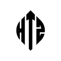 xtz circle letter logo design con forma circolare ed ellittica. xtz lettere ellittiche con stile tipografico. le tre iniziali formano un logo circolare. xtz cerchio emblema astratto monogramma lettera marchio vettore. vettore