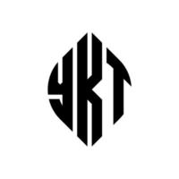 ykt circle letter logo design con forma circolare ed ellittica. ykt lettere ellittiche con stile tipografico. le tre iniziali formano un logo circolare. ykt cerchio emblema astratto monogramma lettera marchio vettore. vettore