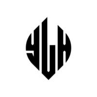 ylx circle letter logo design con forma circolare ed ellittica. ylx lettere ellittiche con stile tipografico. le tre iniziali formano un logo circolare. ylx cerchio emblema astratto monogramma lettera marchio vettore. vettore