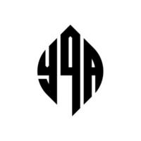 design del logo della lettera del cerchio yqa con forma circolare ed ellittica. yqa lettere ellittiche con stile tipografico. le tre iniziali formano un logo circolare. yqa cerchio emblema astratto monogramma lettera marchio vettore. vettore