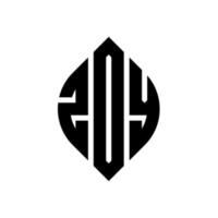zdy circle letter logo design con forma circolare ed ellittica. lettere di ellisse zdy con stile tipografico. le tre iniziali formano un logo circolare. zdy cerchio emblema astratto monogramma lettera marchio vettore. vettore