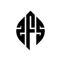 zfs circle letter logo design con forma circolare ed ellittica. zfs lettere ellittiche con stile tipografico. le tre iniziali formano un logo circolare. zfs cerchio emblema astratto monogramma lettera marchio vettore. vettore