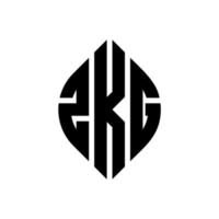 zkg design del logo della lettera del cerchio con forma circolare ed ellittica. zkg lettere ellittiche con stile tipografico. le tre iniziali formano un logo circolare. zkg cerchio emblema astratto monogramma lettera marchio vettore. vettore