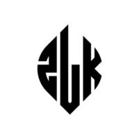 zlk circle letter logo design con forma circolare ed ellittica. zlk lettere ellittiche con stile tipografico. le tre iniziali formano un logo circolare. zlk cerchio emblema astratto monogramma lettera marchio vettore. vettore
