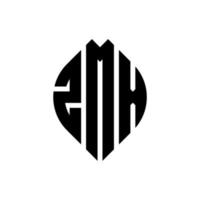 zmx circle letter logo design con forma circolare ed ellittica. zmx lettere ellittiche con stile tipografico. le tre iniziali formano un logo circolare. zmx cerchio emblema astratto monogramma lettera marchio vettore. vettore