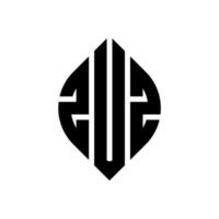 zuz circle letter logo design con forma circolare ed ellittica. zuz lettere ellittiche con stile tipografico. le tre iniziali formano un logo circolare. zuz cerchio emblema astratto monogramma lettera marchio vettore. vettore