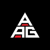 design del logo della lettera del triangolo aag con forma triangolare. monogramma aag triangolo logo design. modello di logo vettoriale triangolo aag con colore rosso. aag logo triangolare logo semplice, elegante e lussuoso.