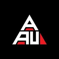 design del logo della lettera del triangolo aau con forma triangolare. monogramma di design con logo triangolo aau. modello di logo vettoriale triangolo aau con colore rosso. logo triangolare aau logo semplice, elegante e lussuoso.