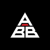 design del logo della lettera del triangolo abb con forma triangolare. monogramma di design del logo del triangolo abb. modello di logo vettoriale triangolo abb con colore rosso. logo triangolare abb logo semplice, elegante e lussuoso.