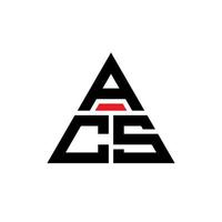 design del logo della lettera del triangolo acs con forma triangolare. monogramma di design del logo del triangolo acs. modello di logo vettoriale triangolo acs con colore rosso. logo triangolare acs logo semplice, elegante e lussuoso.