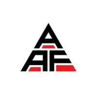 design del logo della lettera del triangolo aaf con forma triangolare. monogramma di design del logo del triangolo aaf. modello di logo vettoriale triangolo aaf con colore rosso. logo triangolare aaf logo semplice, elegante e lussuoso.