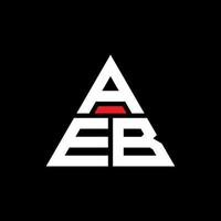 design del logo della lettera triangolare aeb con forma triangolare. monogramma aeb triangolo logo design. modello di logo vettoriale triangolo aeb con colore rosso. logo triangolare aeb logo semplice, elegante e lussuoso.