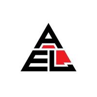 design del logo della lettera del triangolo ael con forma triangolare. monogramma ael triangolo logo design. modello di logo vettoriale triangolo ael con colore rosso. ael logo triangolare logo semplice, elegante e lussuoso.