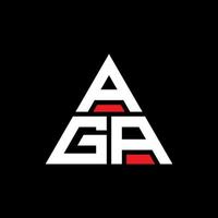 design del logo della lettera triangolo aga con forma triangolare. monogramma aga triangolo logo design. modello di logo vettoriale triangolo aga con colore rosso. aga logo triangolare logo semplice, elegante e lussuoso.