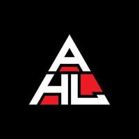 design del logo della lettera del triangolo ahl con forma triangolare. monogramma di design del logo del triangolo ahl. modello di logo vettoriale triangolo ahl con colore rosso. ahl logo triangolare logo semplice, elegante e lussuoso.