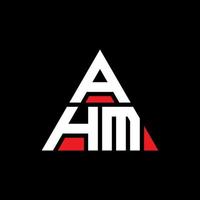 design del logo della lettera del triangolo ahm con forma triangolare. monogramma di design del logo del triangolo ahm. modello di logo vettoriale triangolo ahm con colore rosso. ahm logo triangolare logo semplice, elegante e lussuoso.