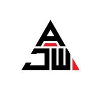 design del logo della lettera del triangolo ajw con forma triangolare. monogramma di design del logo del triangolo ajw. modello di logo vettoriale triangolo ajw con colore rosso. ajw logo triangolare logo semplice, elegante e lussuoso.