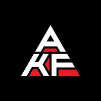 design del logo della lettera triangolare akf con forma triangolare. monogramma del design del logo del triangolo akf. modello di logo vettoriale triangolo akf con colore rosso. logo triangolare akf logo semplice, elegante e lussuoso.