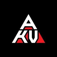 design del logo della lettera del triangolo akv con forma triangolare. monogramma di design del logo del triangolo akv. modello di logo vettoriale triangolo akv con colore rosso. logo triangolare akv logo semplice, elegante e lussuoso.