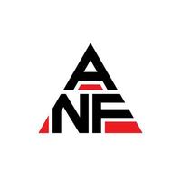 design del logo della lettera triangolare anf con forma triangolare. monogramma di design del logo del triangolo anf. modello di logo vettoriale triangolo anf con colore rosso. anf logo triangolare logo semplice, elegante e lussuoso.