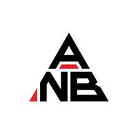 design del logo della lettera triangolare anb con forma triangolare. monogramma di design del logo del triangolo anb. modello di logo vettoriale triangolo anb con colore rosso. logo triangolare anb logo semplice, elegante e lussuoso.