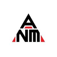 design del logo della lettera triangolare anm con forma triangolare. monogramma di design del logo del triangolo anm. modello di logo vettoriale triangolo anm con colore rosso. anm logo triangolare logo semplice, elegante e lussuoso.