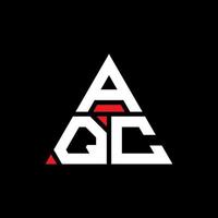 design del logo della lettera triangolare aqc con forma triangolare. monogramma di design del logo del triangolo aqc. modello di logo vettoriale triangolo aqc con colore rosso. logo triangolare aqc logo semplice, elegante e lussuoso.