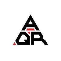 design del logo della lettera del triangolo aqr con forma triangolare. monogramma di design del logo del triangolo aqr. modello di logo vettoriale triangolo aqr con colore rosso. logo triangolare aqr logo semplice, elegante e lussuoso.