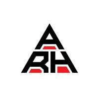 design del logo della lettera del triangolo arh con forma triangolare. monogramma di design del logo del triangolo arh. modello di logo vettoriale triangolo arh con colore rosso. arh logo triangolare logo semplice, elegante e lussuoso.