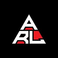 design del logo della lettera del triangolo arl con forma triangolare. monogramma di design del logo del triangolo arl. modello di logo vettoriale triangolo arl con colore rosso. logo triangolare arl logo semplice, elegante e lussuoso.