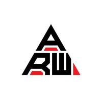 design del logo della lettera del triangolo arw con forma triangolare. monogramma di design del logo del triangolo arw. modello di logo vettoriale triangolo arw con colore rosso. arw logo triangolare logo semplice, elegante e lussuoso.