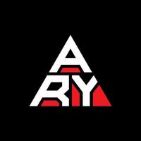 design del logo della lettera triangolare ary con forma triangolare. monogramma di design del logo del triangolo ary. modello di logo vettoriale triangolo ary con colore rosso. logo triangolare ary logo semplice, elegante e lussuoso.