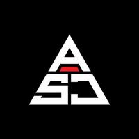 design del logo della lettera del triangolo asj con forma triangolare. monogramma di design del logo del triangolo asj. modello di logo vettoriale triangolo asj con colore rosso. logo triangolare asj logo semplice, elegante e lussuoso.