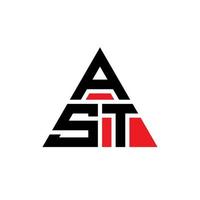 design del logo della lettera del triangolo ast con forma triangolare. monogramma di design del logo del triangolo ast. modello di logo vettoriale triangolo ast con colore rosso. logo triangolare ast logo semplice, elegante e lussuoso.