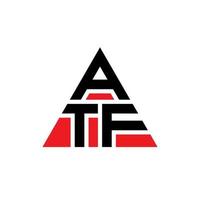 design del logo della lettera triangolare atf con forma triangolare. monogramma di design del logo del triangolo atf. modello di logo vettoriale triangolo atf con colore rosso. logo triangolare atf logo semplice, elegante e lussuoso.