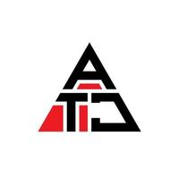 design del logo della lettera del triangolo atj con forma triangolare. monogramma di design del logo del triangolo atj. modello di logo vettoriale triangolo atj con colore rosso. logo triangolare atj logo semplice, elegante e lussuoso.