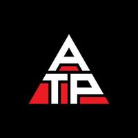design del logo della lettera triangolare atp con forma triangolare. monogramma di design del logo del triangolo atp. modello di logo vettoriale triangolo atp con colore rosso. atp logo triangolare logo semplice, elegante e lussuoso.