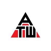 design del logo della lettera triangolare atw con forma triangolare. monogramma del design del logo del triangolo atw. modello di logo vettoriale triangolo atw con colore rosso. logo triangolare atw logo semplice, elegante e lussuoso.