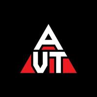 design del logo della lettera del triangolo avt con forma triangolare. monogramma avt triangolo logo design. modello di logo vettoriale triangolo avt con colore rosso. avt logo triangolare logo semplice, elegante e lussuoso.