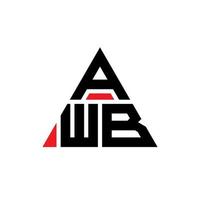 design del logo della lettera del triangolo awb con forma triangolare. monogramma awb triangolo logo design. modello di logo vettoriale triangolo awb con colore rosso. logo triangolare awb logo semplice, elegante e lussuoso.