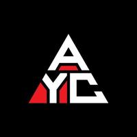 design del logo della lettera del triangolo ayc con forma triangolare. ayc triangolo logo design monogramma. modello di logo vettoriale triangolo ayc con colore rosso. logo triangolare ayc logo semplice, elegante e lussuoso.