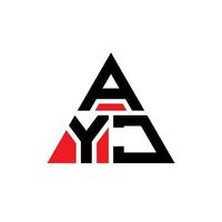 design del logo della lettera del triangolo ayj con forma triangolare. ayj triangolo logo design monogramma. modello di logo vettoriale triangolo ayj con colore rosso. logo triangolare ayj logo semplice, elegante e lussuoso.