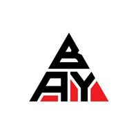 design del logo della lettera del triangolo della baia con forma triangolare. monogramma di design del logo del triangolo della baia. modello di logo vettoriale triangolo baia con colore rosso. logo triangolare bay logo semplice, elegante e lussuoso.