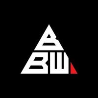 design del logo della lettera triangolo bbw con forma triangolare. monogramma bbw triangolo logo design. modello di logo vettoriale triangolo bbw con colore rosso. logo triangolare bbw logo semplice, elegante e lussuoso.