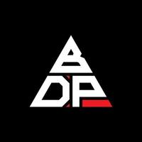 design del logo della lettera del triangolo bdp con forma triangolare. bdp triangolo logo design monogramma. modello di logo vettoriale triangolo bdp con colore rosso. logo triangolare bdp logo semplice, elegante e lussuoso.